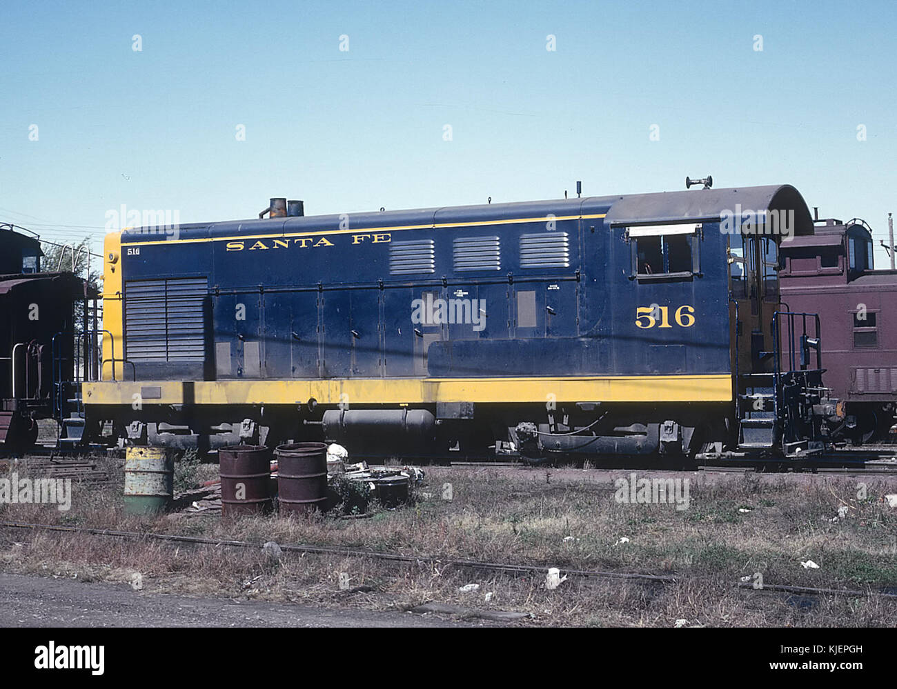 516 ATSF Fairbanks Morse (44 H12) dans les triages à Chillicothe, 7 octobre 1966, IL (22180676849) Banque D'Images