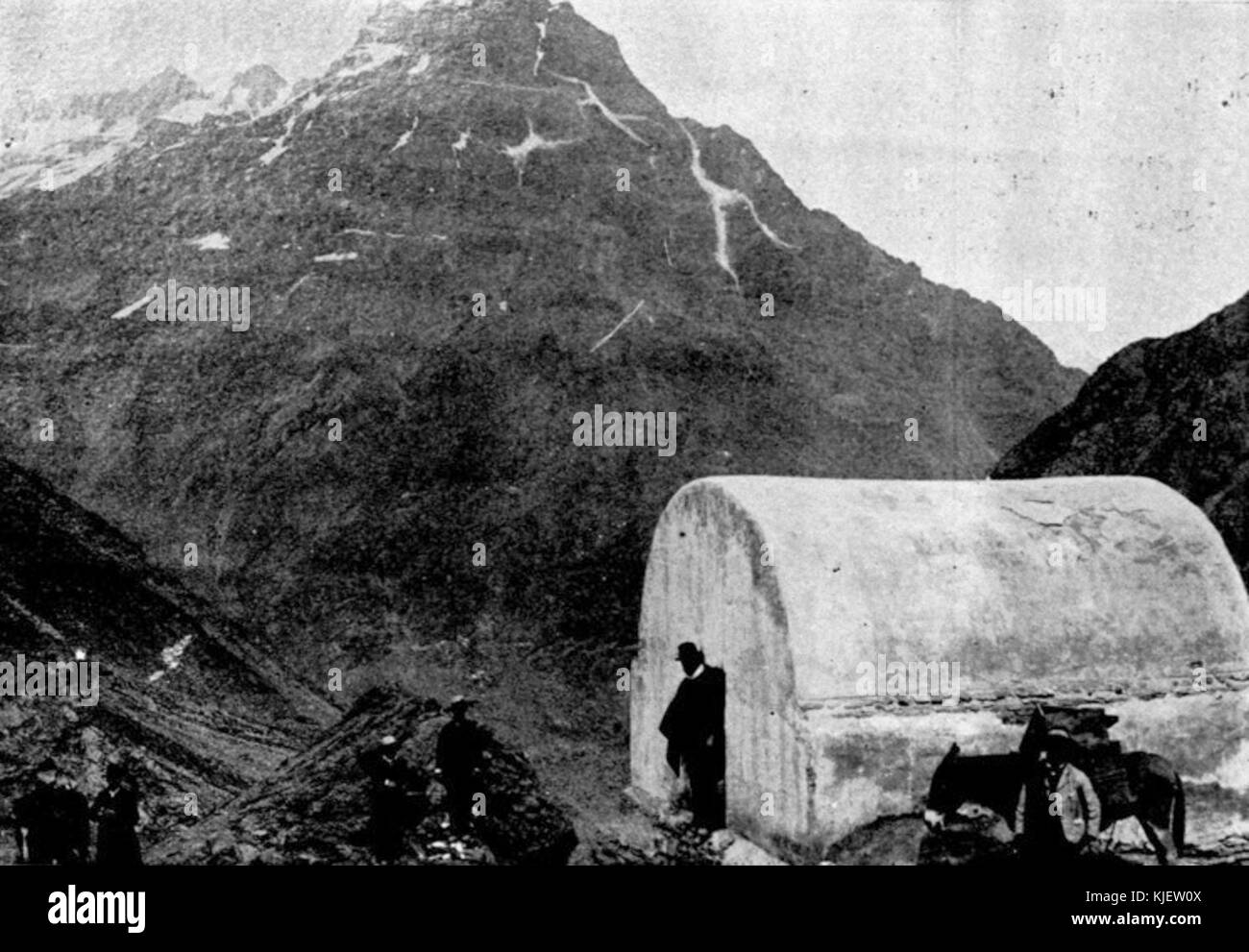 Un camino Casucha Juncal 1903 Banque D'Images