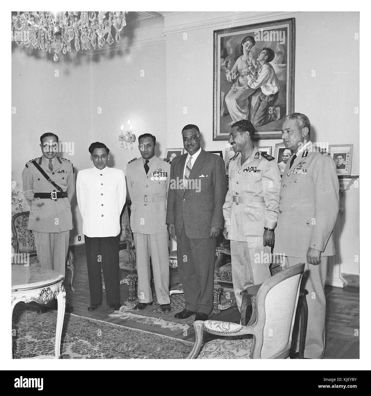 Nasser la réception de l'Indian Air Force Commandant et son homologue égyptien (02) Banque D'Images