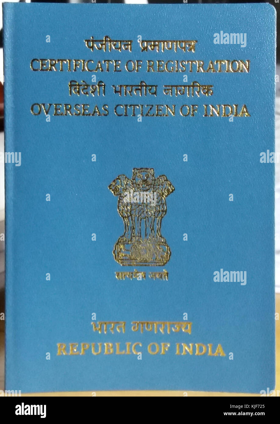 Carte de citoyen de l'Inde à l'étranger Banque D'Images