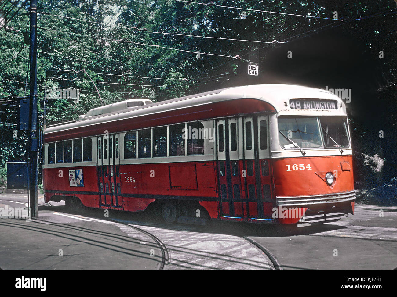 Le PAAC PCC 1654, une voiture à Arlington 48, South Hills Jct., Pittsburgh, PA, le 26 juin 1965 (26859018675) Banque D'Images