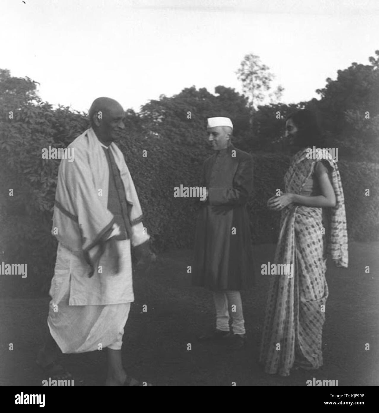 De Sardar Vallabhbhai Patel, Jawaharlal Nehru et Indira Gandhi, New Delhi, novembre 1947 Banque D'Images