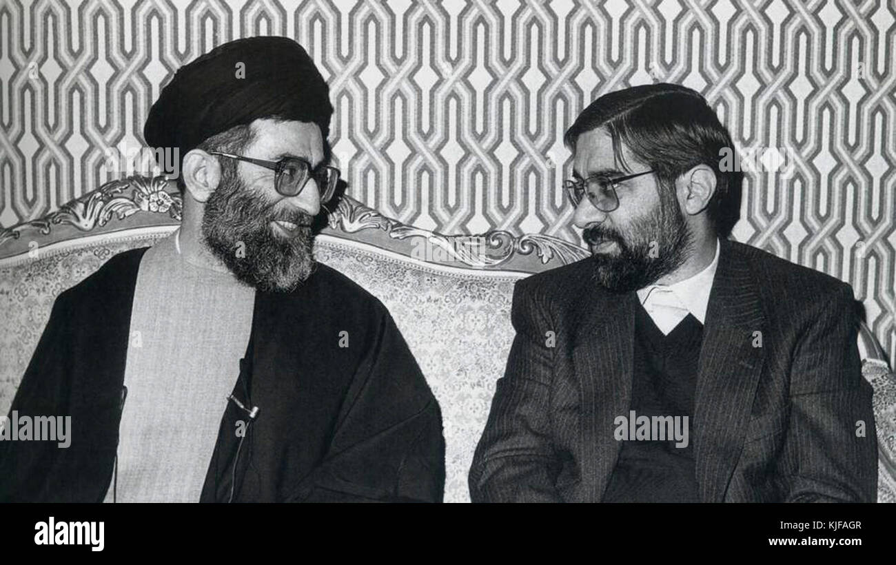 Ali Khamenei (gauche) Mir Hossein Moussavi (droite) Banque D'Images