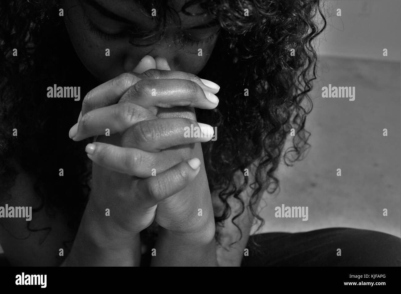 pri-re-de-dieu-banque-d-images-noir-et-blanc-alamy