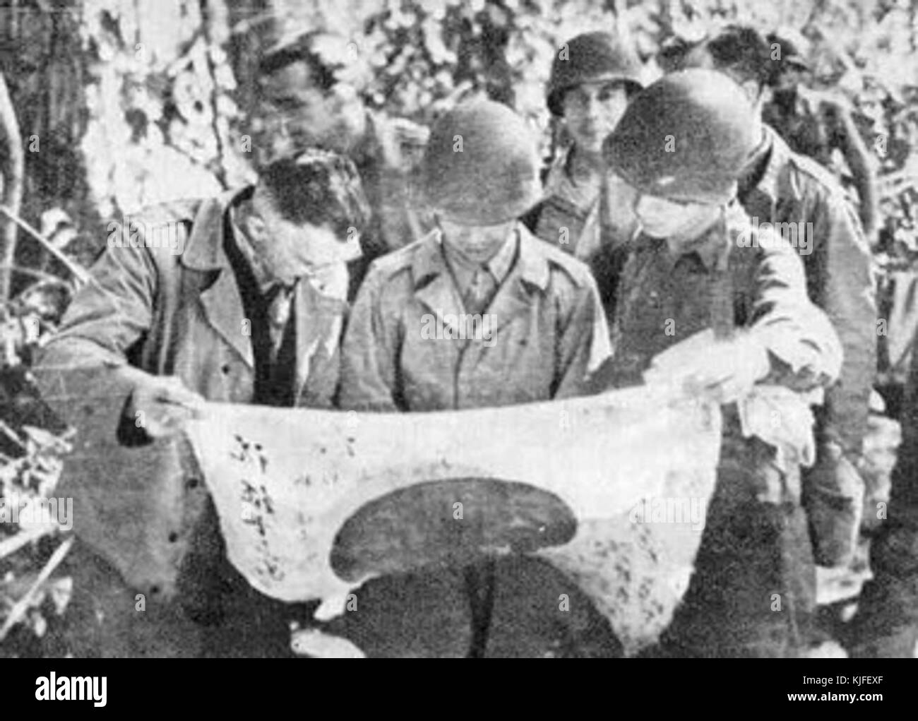 Stiwell capturés avec drapeau japonais. Banque D'Images