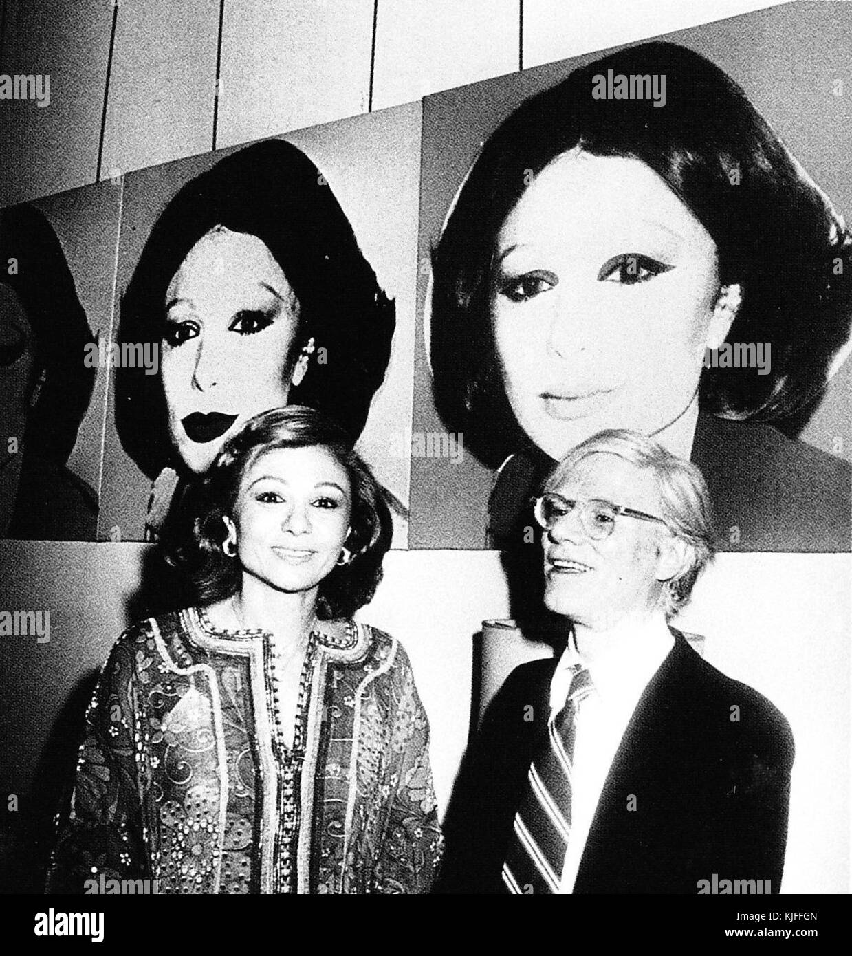 Farah Pahlavi et Andy Warhol à Téhéran Musée d'Art Contemporain, 1977 Banque D'Images