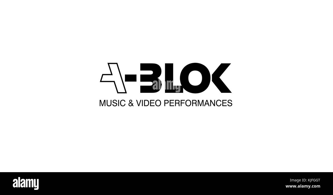 Un Blok n fond blanc logo HD RVB Banque D'Images