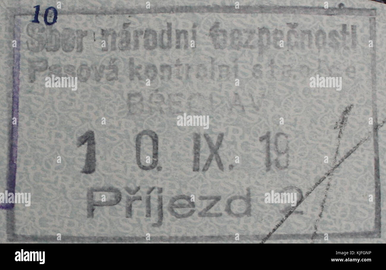 Breclav 1947 Timbre tchécoslovaque Banque D'Images