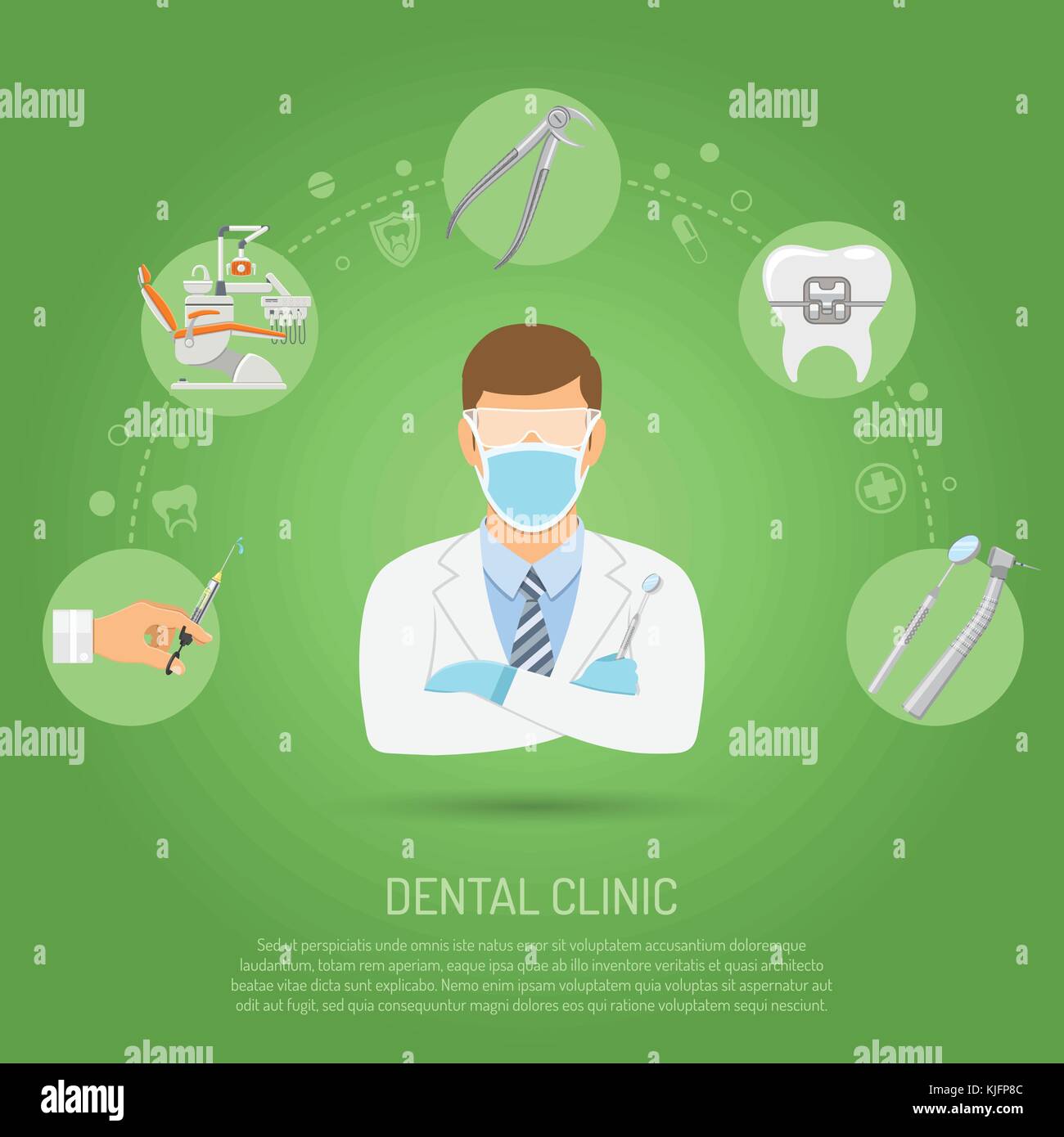 Concept clinique dentaire Illustration de Vecteur