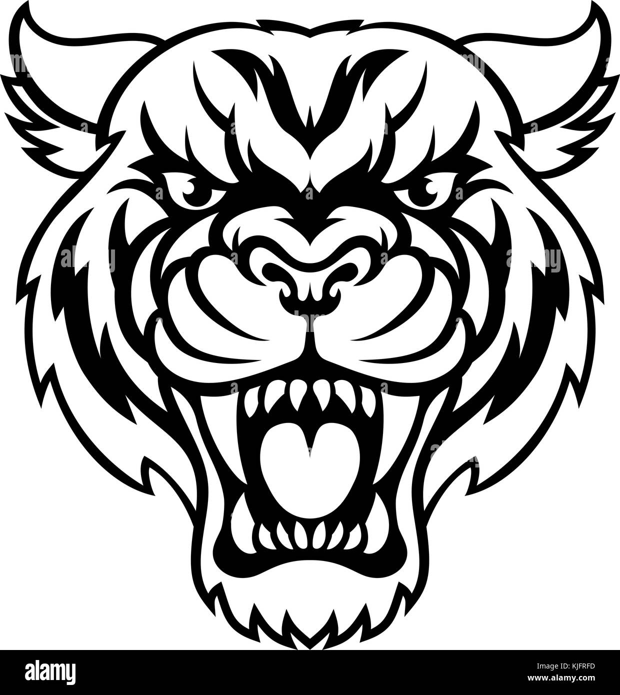 Mascotte de sport Angry Tiger Illustration de Vecteur