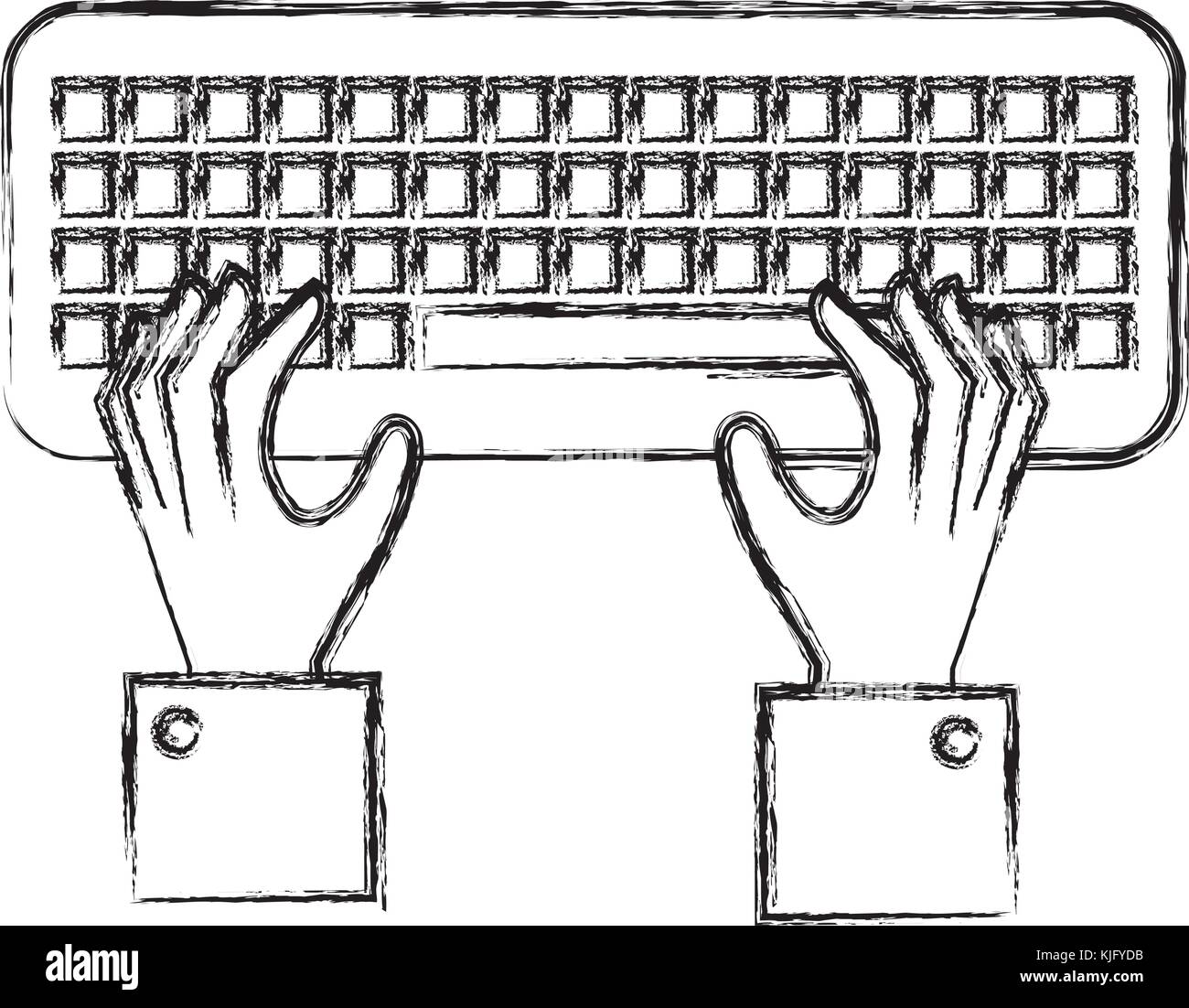 Mains avec clavier de l'utilisateur Conception d'illustration vectorielle  Image Vectorielle Stock - Alamy