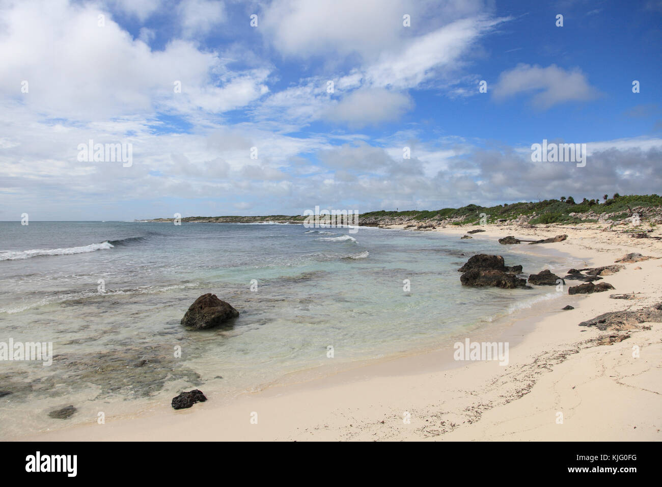 Plage, Côte Est peu développée, l'île de Cozumel, Isla de Cozumel, Quintana Roo, Mexique, Caraïbes Banque D'Images