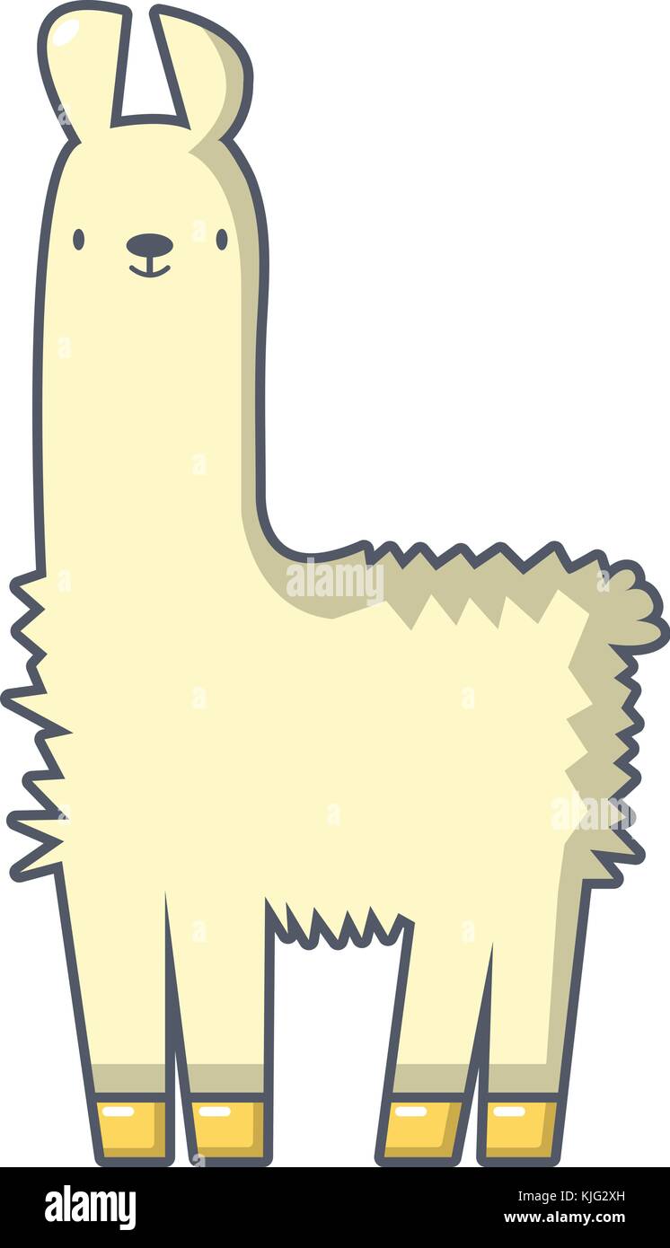L'icône de lama, cartoon style Illustration de Vecteur