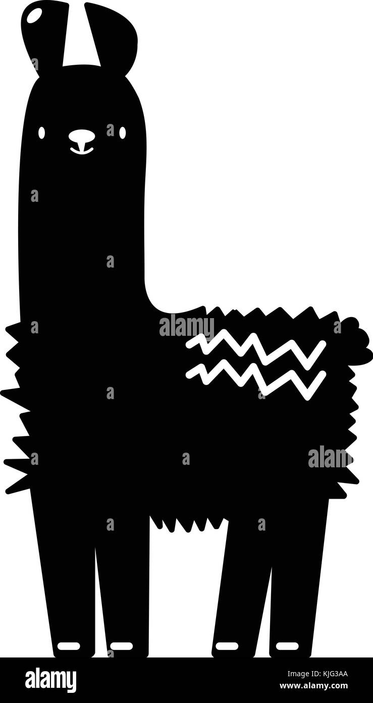L'icône de lama, simple style noir Illustration de Vecteur
