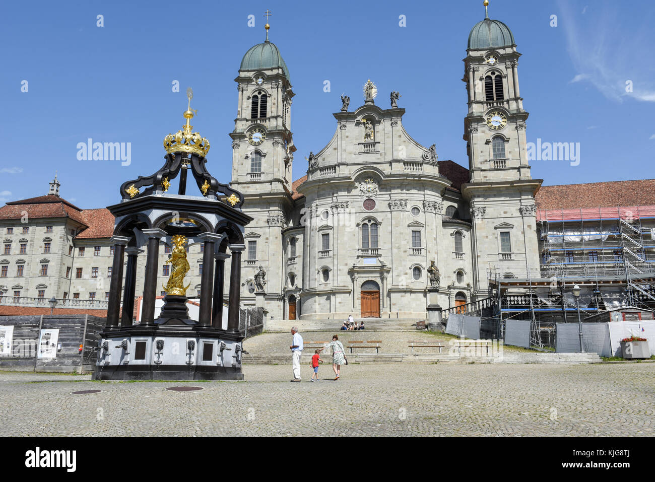 Einsedeln, Suisse - 3 août 2017 : en face de l'abbaye d'Einsiedeln suisse Banque D'Images