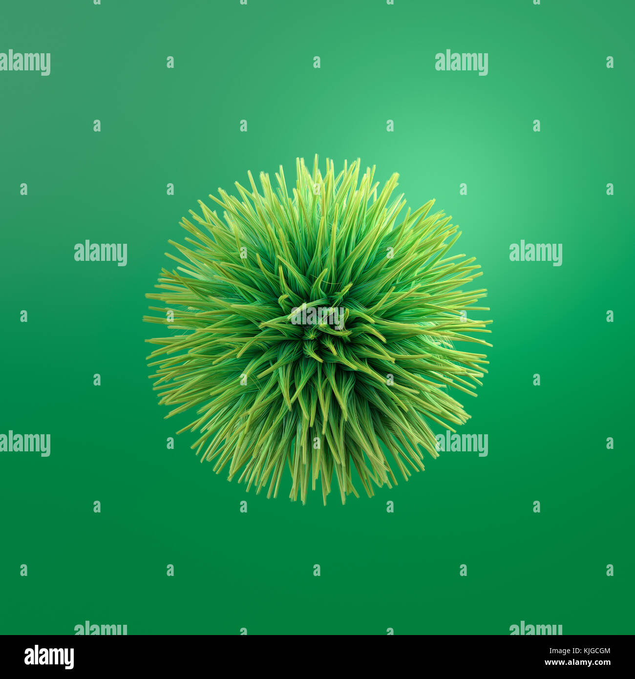 Hairy green ball, 3D Rendering Banque D'Images