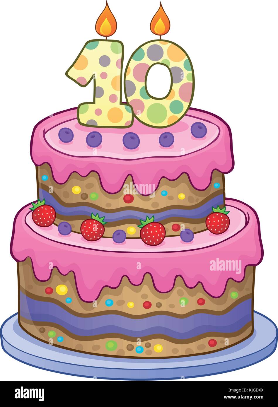 gateau d anniversaire 10 ans Image Gateaux D Anniversaire Pour 10 Ans Eps10 Vector gateau d anniversaire 10 ans