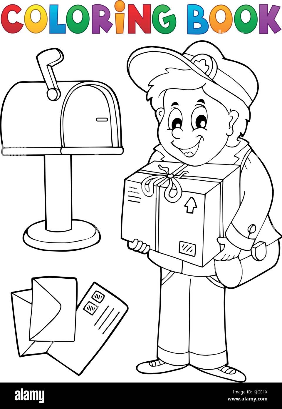 La Mailman coloriage fort eps10 vector illustration Stock
