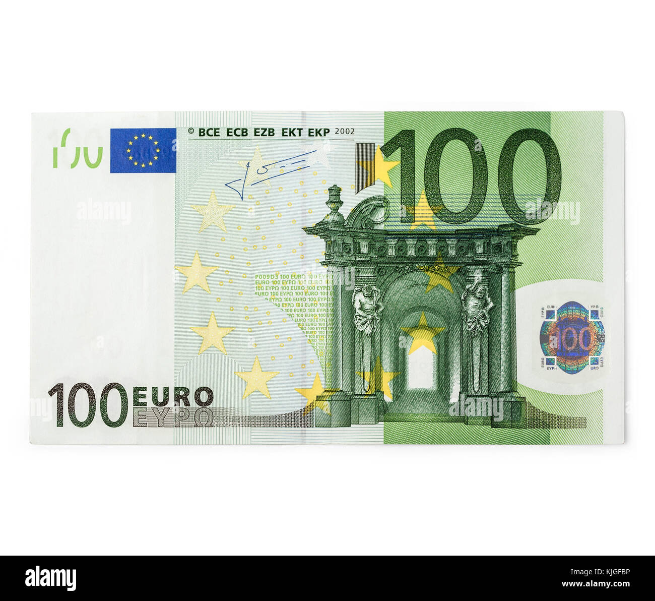 Billet de 100 euros isolated on white Banque D'Images