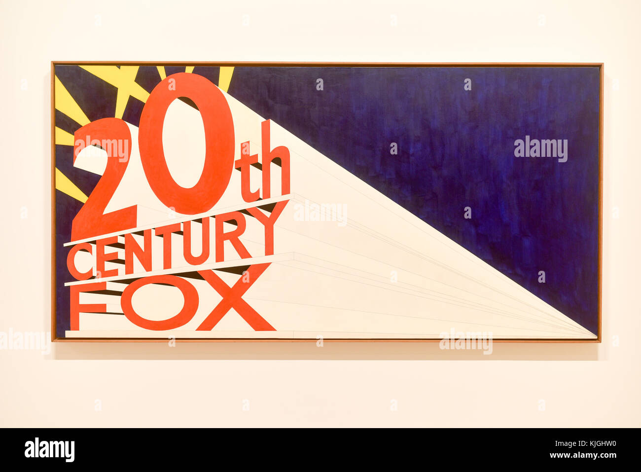 New York City - 7 août 2015 : 20th century fox logo tel que représenté dans le Whitney Museum of Art de new york. Banque D'Images