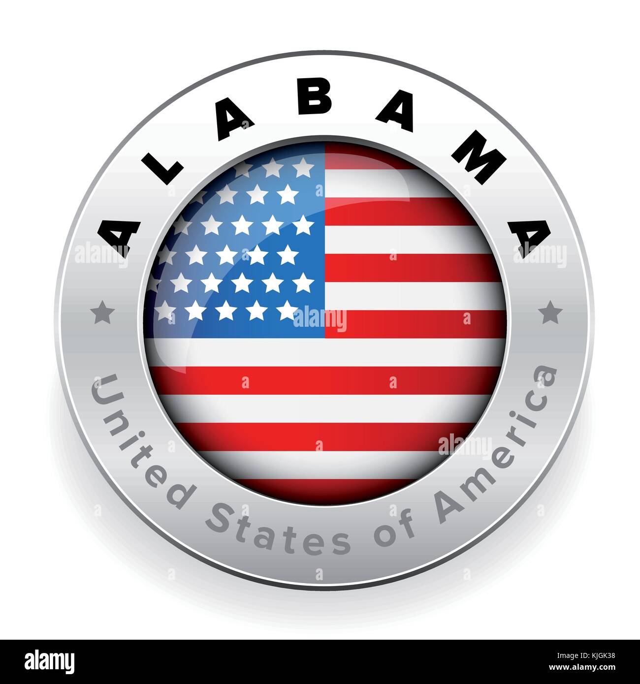 Alabama usa badge drapeau vecteur bouton Illustration de Vecteur