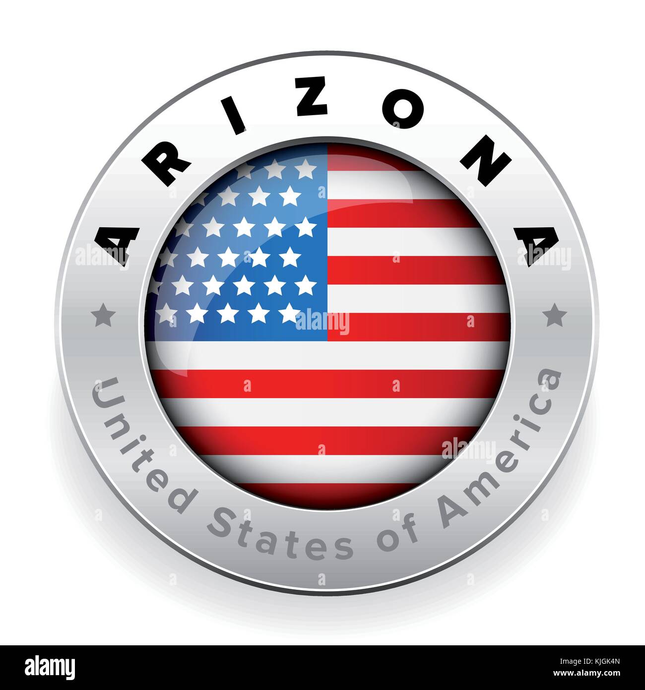 Bouton badge drapeau arizona usa vector Illustration de Vecteur