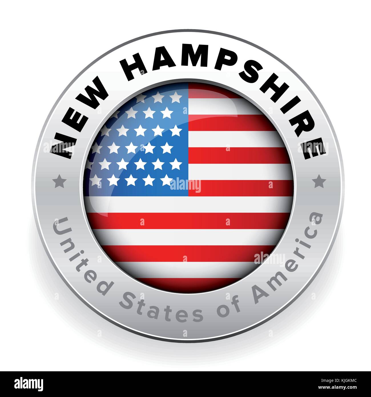 New Hampshire usa bouton badge drapeau Illustration de Vecteur
