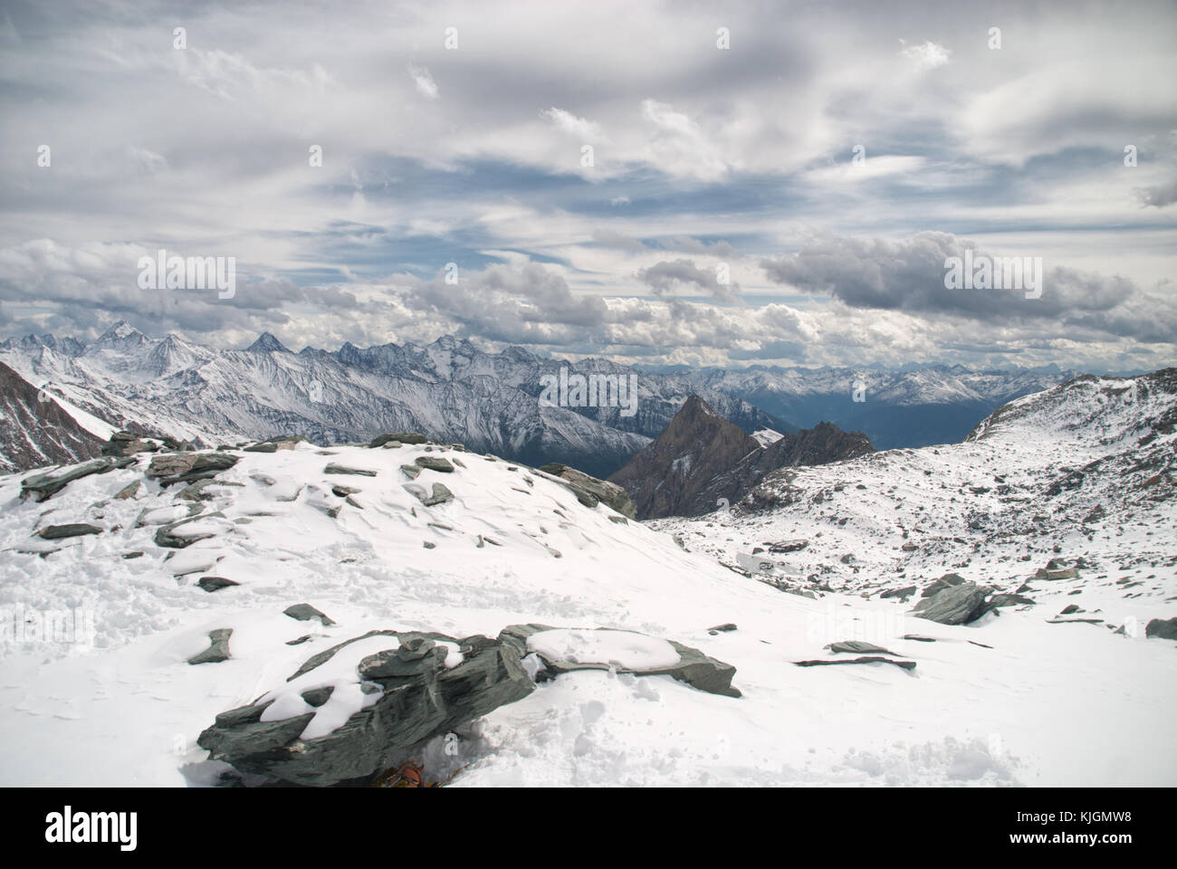 Avis de snowbound parc national Hohe Tauern, dans les Alpes autrichiennes Banque D'Images