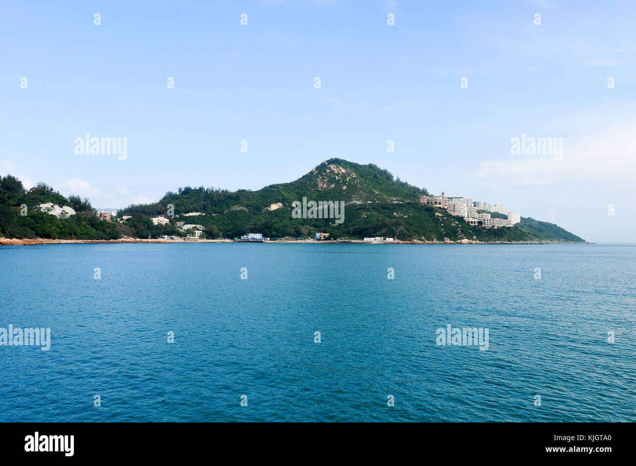 Bâtiments et bay dans la ville et une attraction touristique de Stanley, hong kong. Banque D'Images