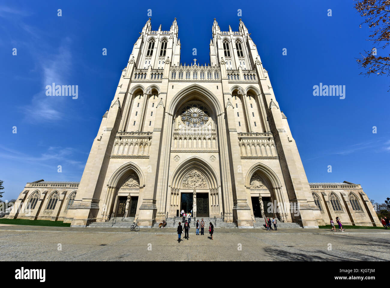 Washington, D.C. - 12 avril, 2015 : la cathédrale nationale de Washington, une cathédrale de l'église située à Washington, D.C. Banque D'Images