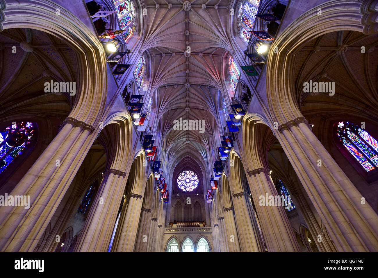 Washington, D.C. - 12 avril, 2015 : la cathédrale nationale de Washington, une cathédrale de l'église située à Washington, D.C. Banque D'Images