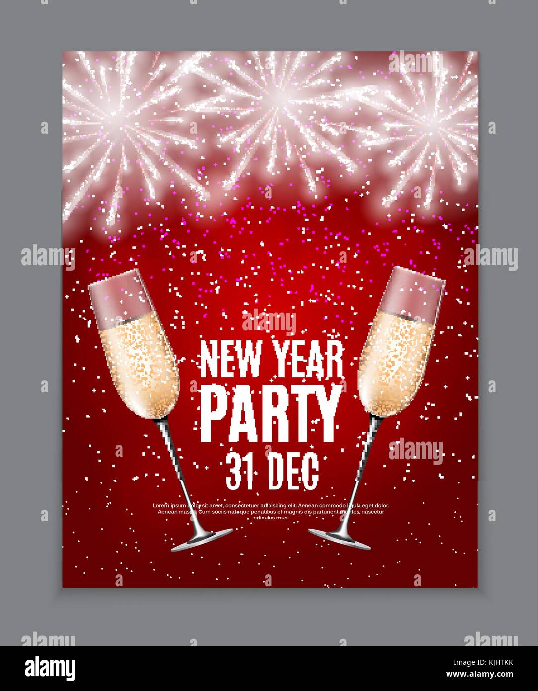 Happy new year party 31 décembre poster vector illustration Illustration de Vecteur