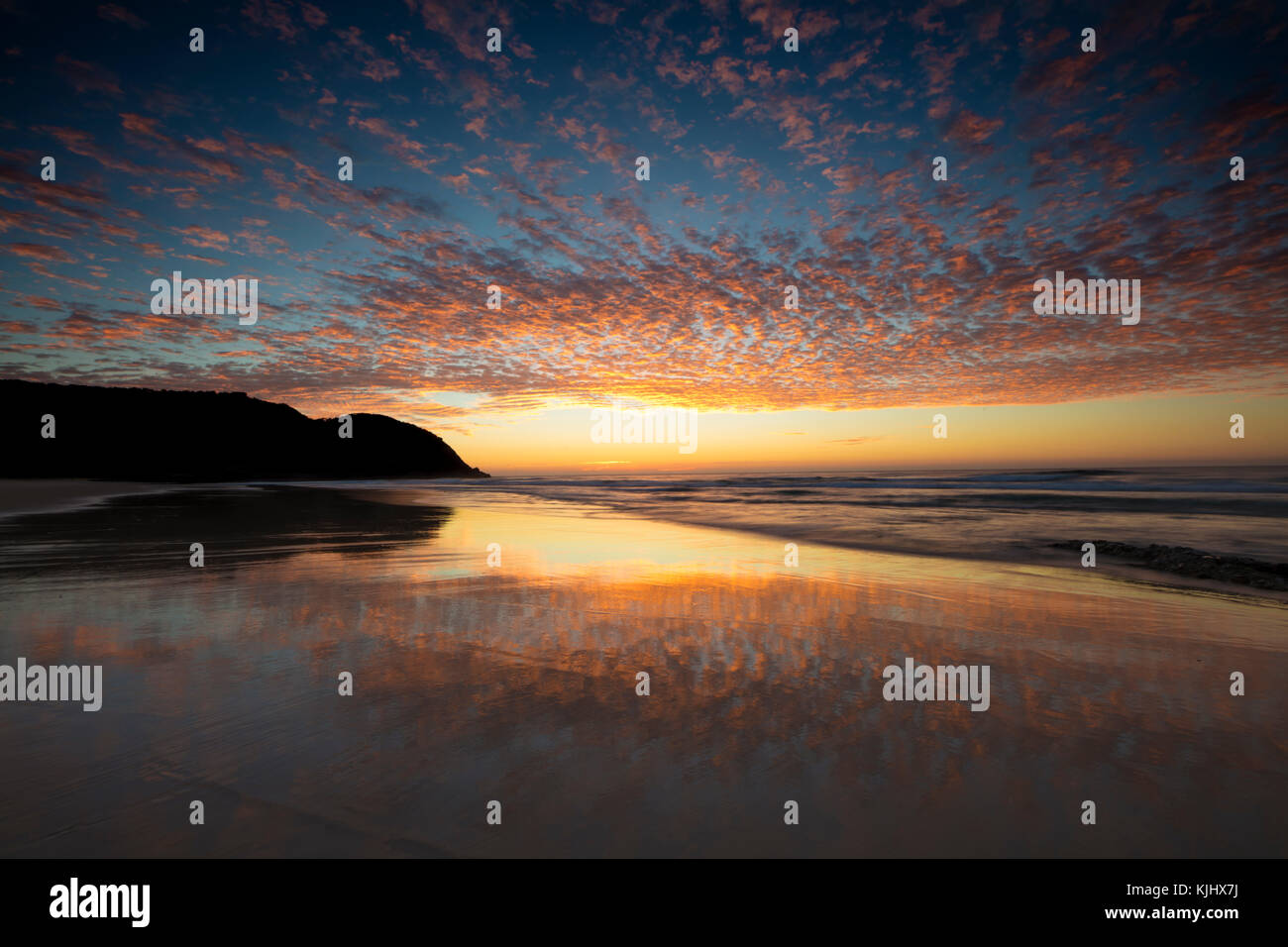 Plage au coucher du soleil, Crescent Head, New South Wales, Australie Banque D'Images