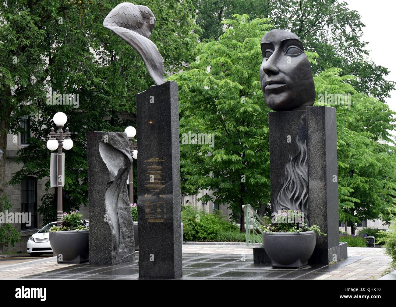 Des statues dans un petit parc dans la ville de Québec, Québec, Canada Banque D'Images