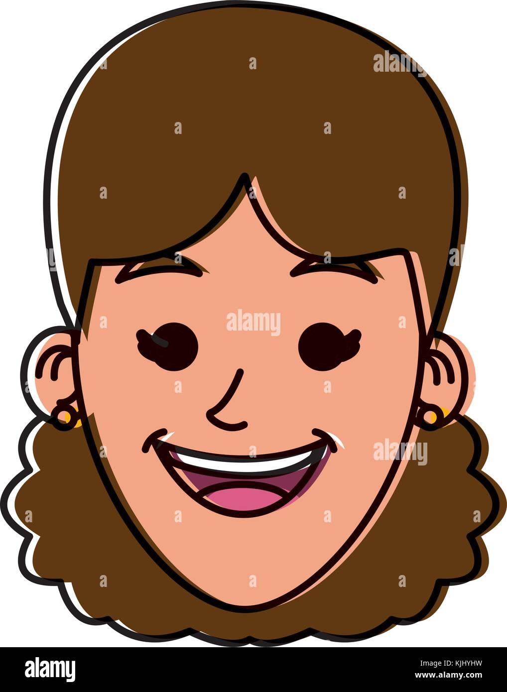 Woman smiling cartoon Illustration de Vecteur