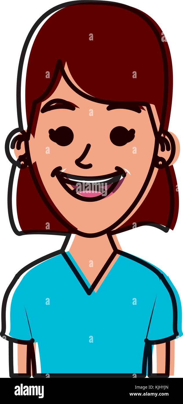 Profil femme cartoon Illustration de Vecteur