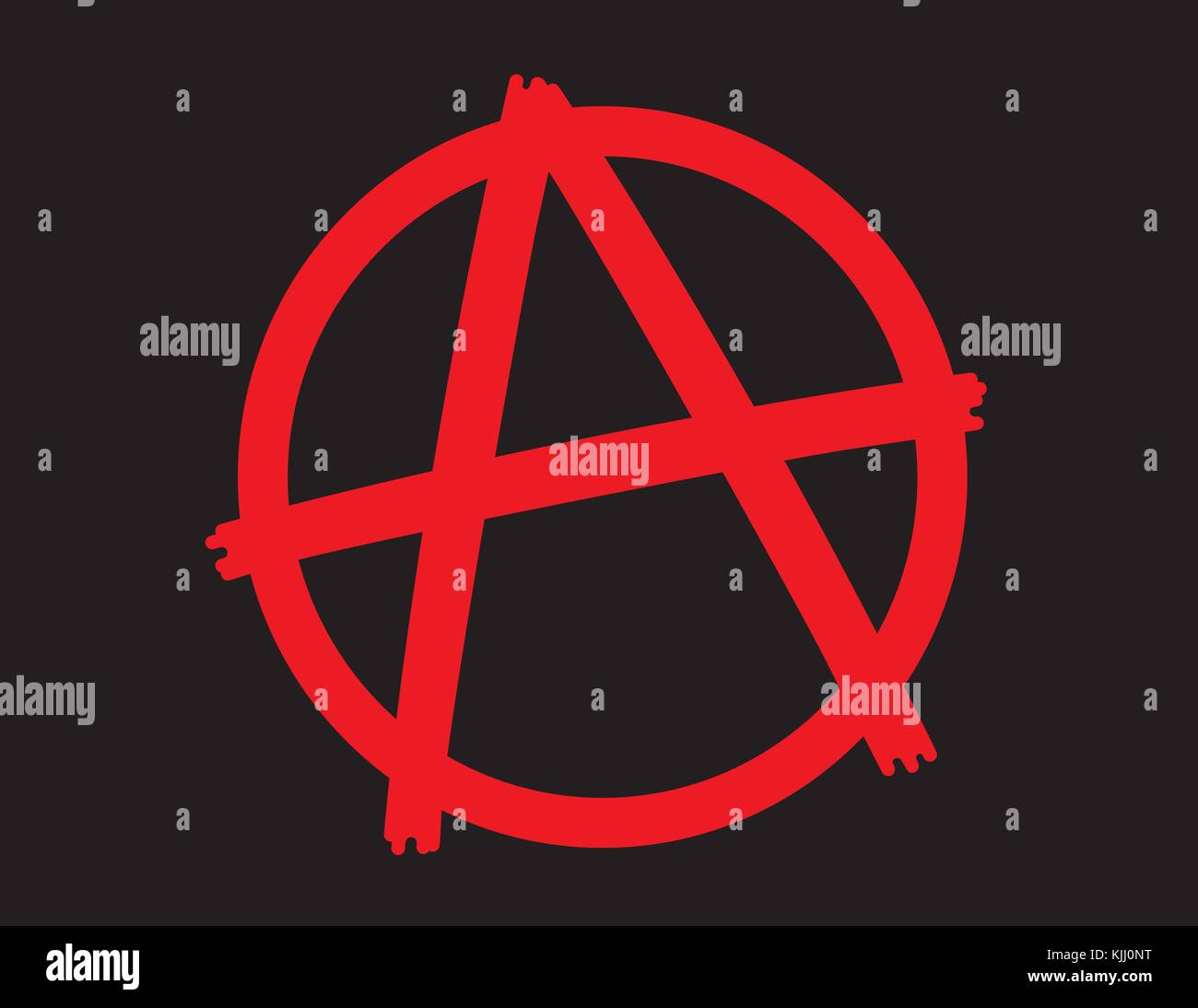 Icône Symbole anarchie vector illustration d'anarchie classique logo représentant une lettre à la main en cercle. Illustration de Vecteur