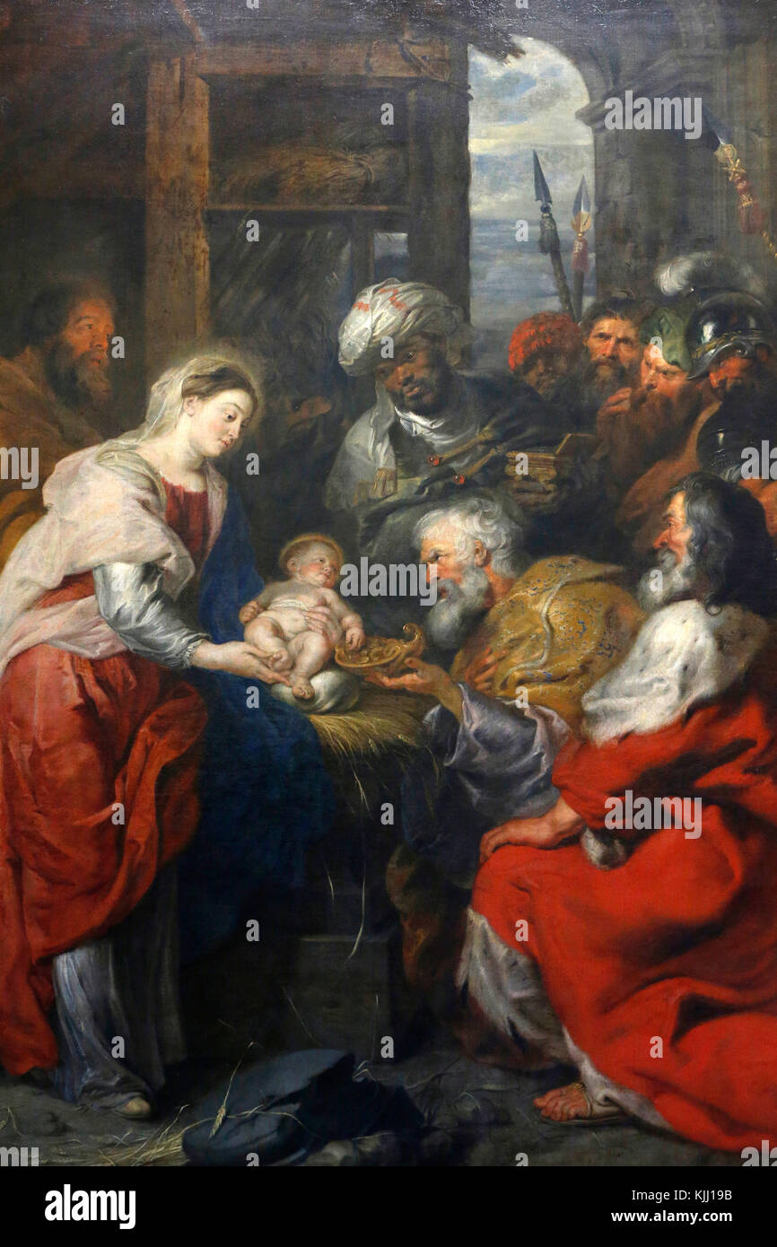 Musée du Louvre. L'adoration des Mages. Petrus Paulus Rubens. 1626-27. La France. Banque D'Images