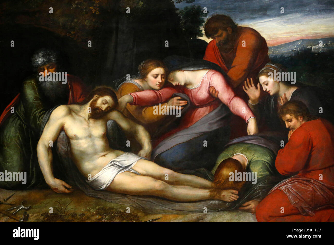 Musée du Louvre. Descente de la croix. Otto van Veen (Otho Venius) ou Petrus Paulus Rubens. La France. Banque D'Images