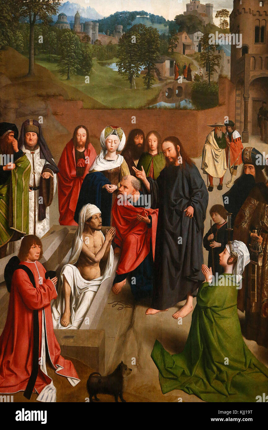 Musée du Louvre. La résurrection de Lazare. Geertgen tot Sint Jans ou Gérard de Saint Jean, ch. 1480. La France. Banque D'Images