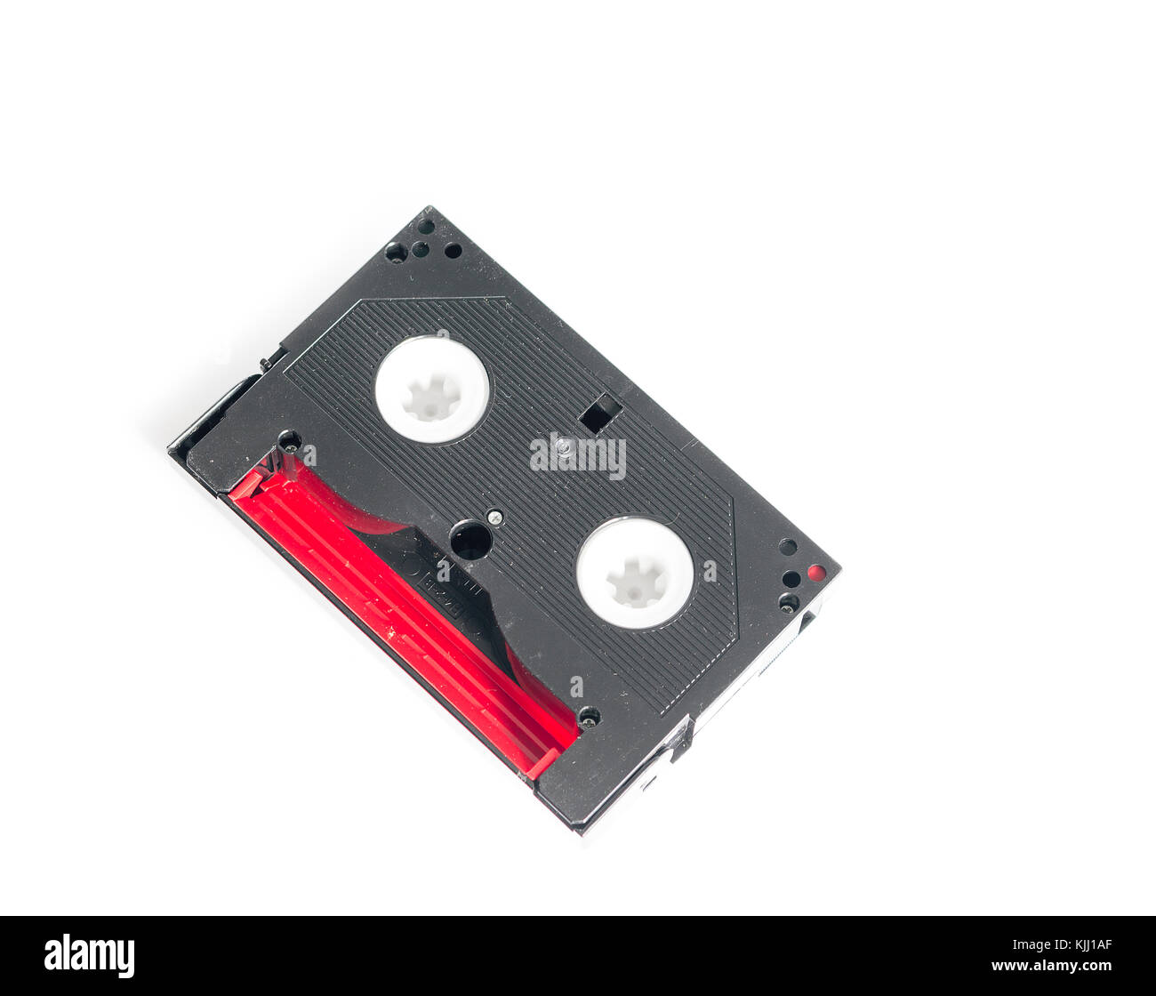 Mini ruban cassette vdo. sur fond blanc Banque D'Images