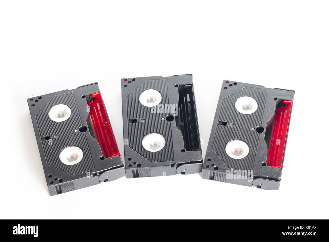 Mini ruban cassette vdo. sur fond blanc (sélectionner focus avant) Banque D'Images