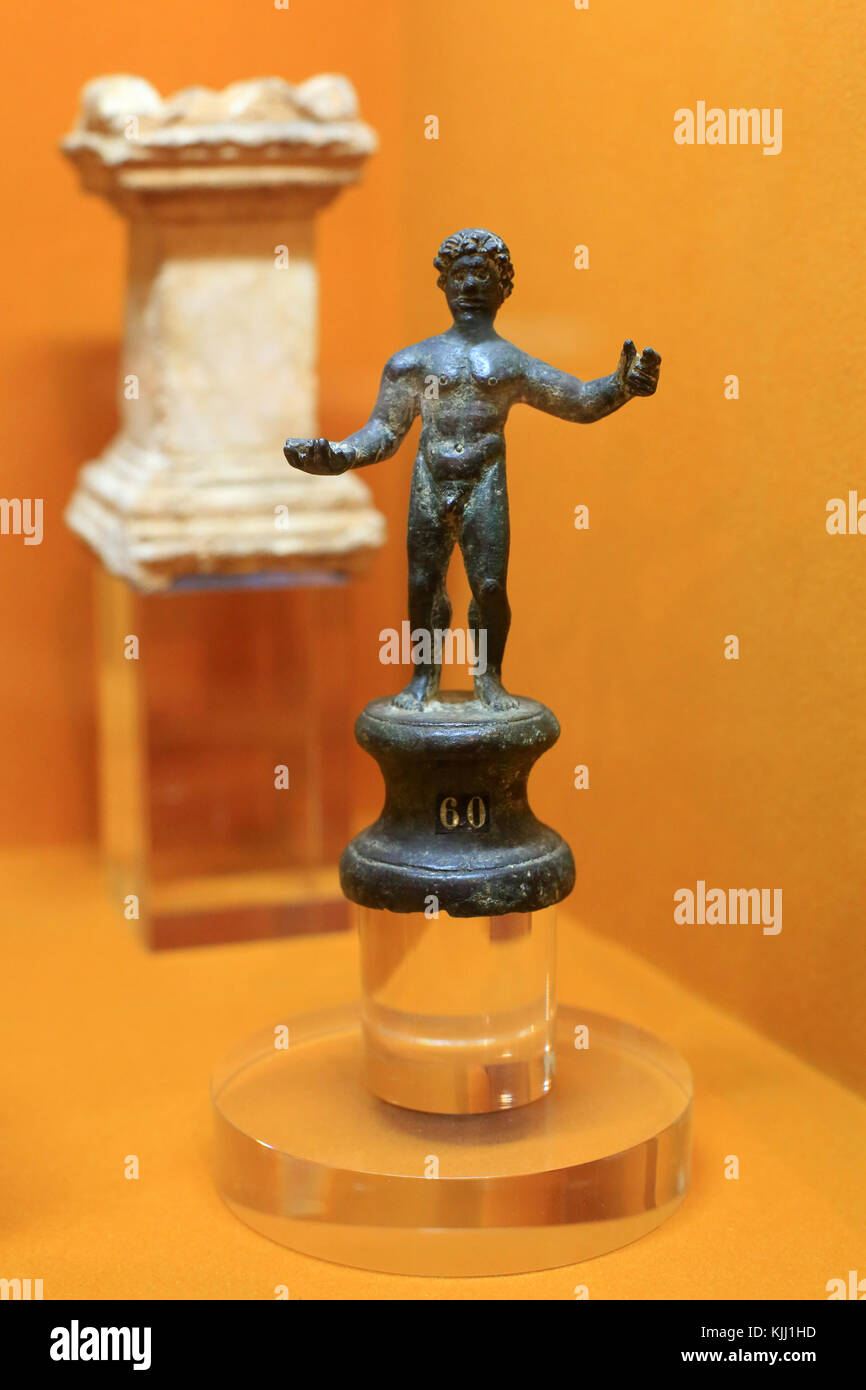 Jupiter. Statuette en bronze. Musée de la civilisation gallo-romaine de Fourvière. Lyon. La France. Banque D'Images