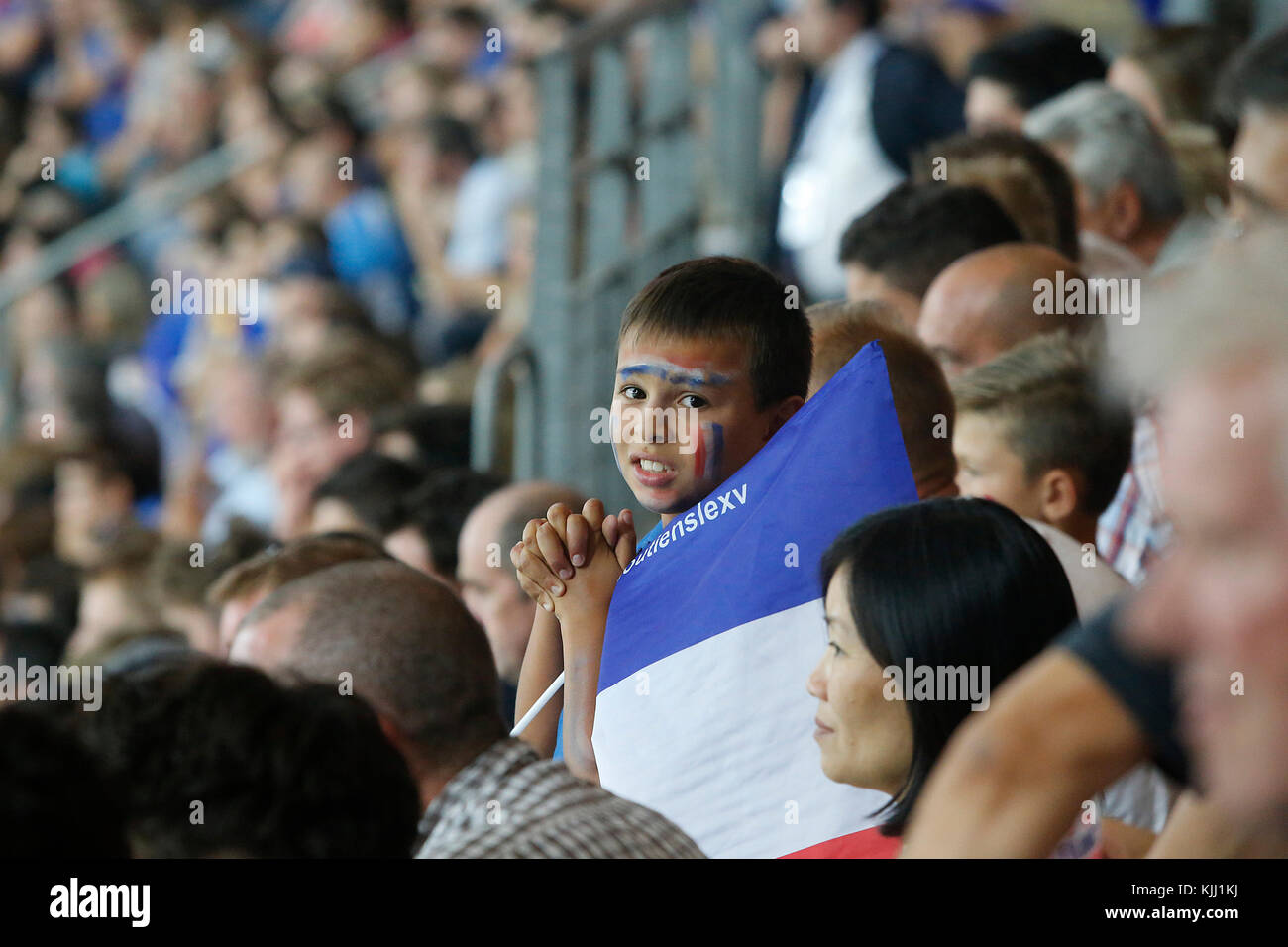 Match de rugby au Stade de France. Les spectateurs. La France. Banque D'Images