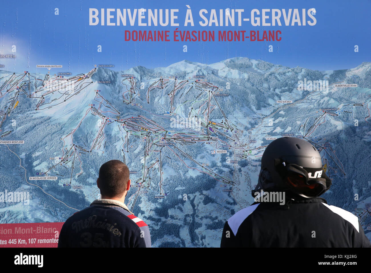 Bienvenue à Saint-Gervais. La carte. La France. Banque D'Images