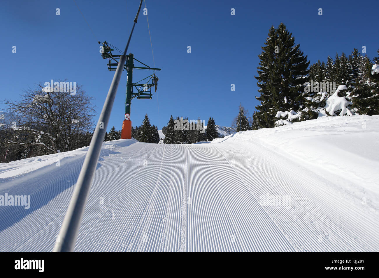 Alpes françaises. Remontée mécanique. La France. Banque D'Images