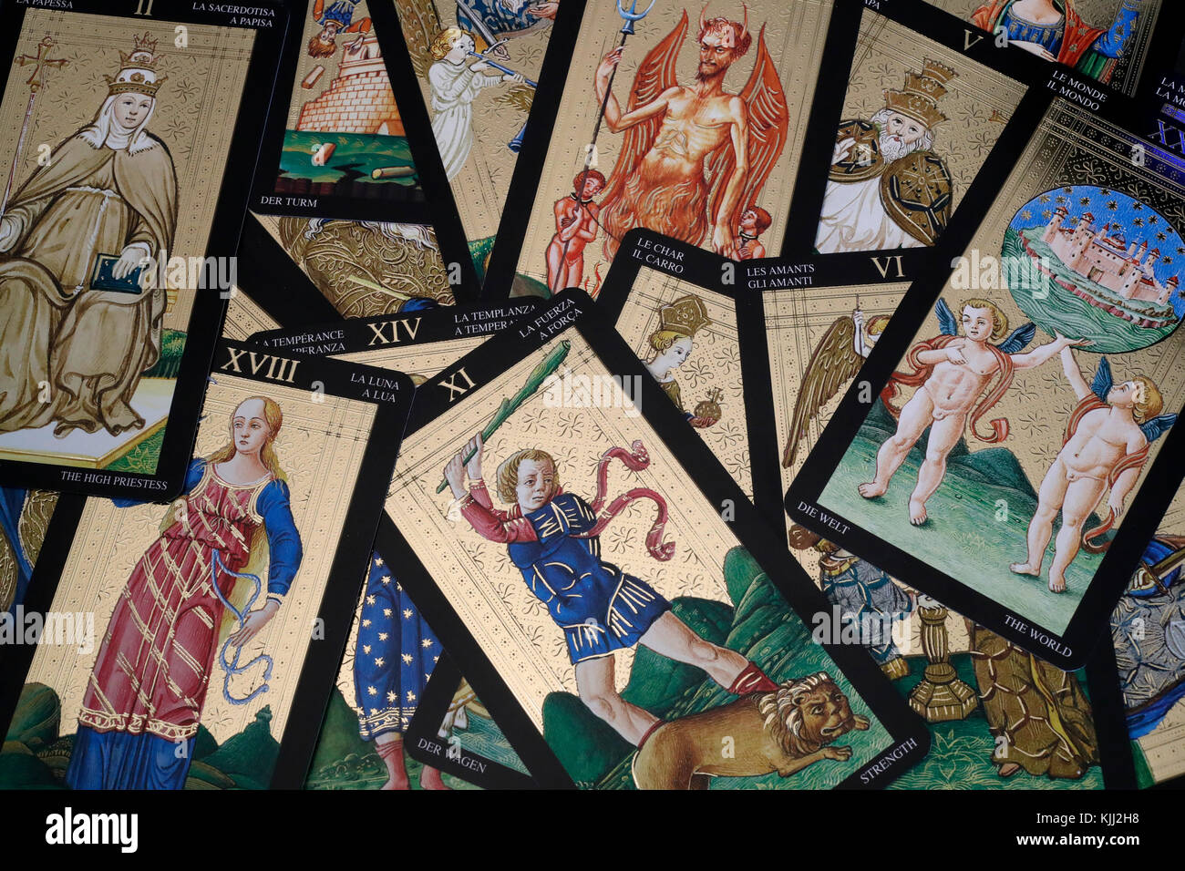 Cartes de Tarot. Banque D'Images