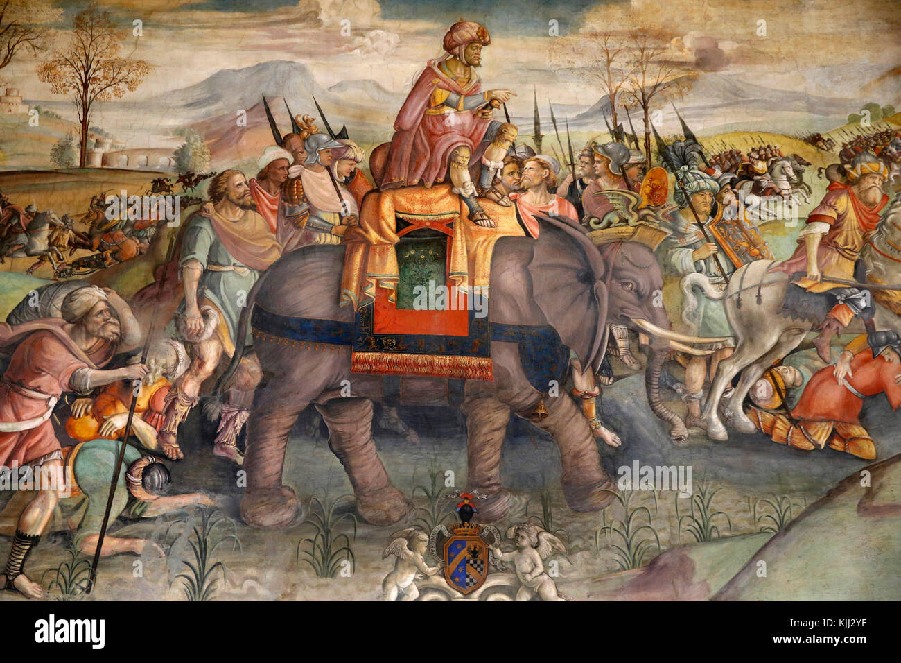 Musée du Capitole, Rome. Salle de Hannibal. Fresque attribuée à Jacopo Ripanda : Hannibal en Italie. 1503-1508. L'Italie. Banque D'Images