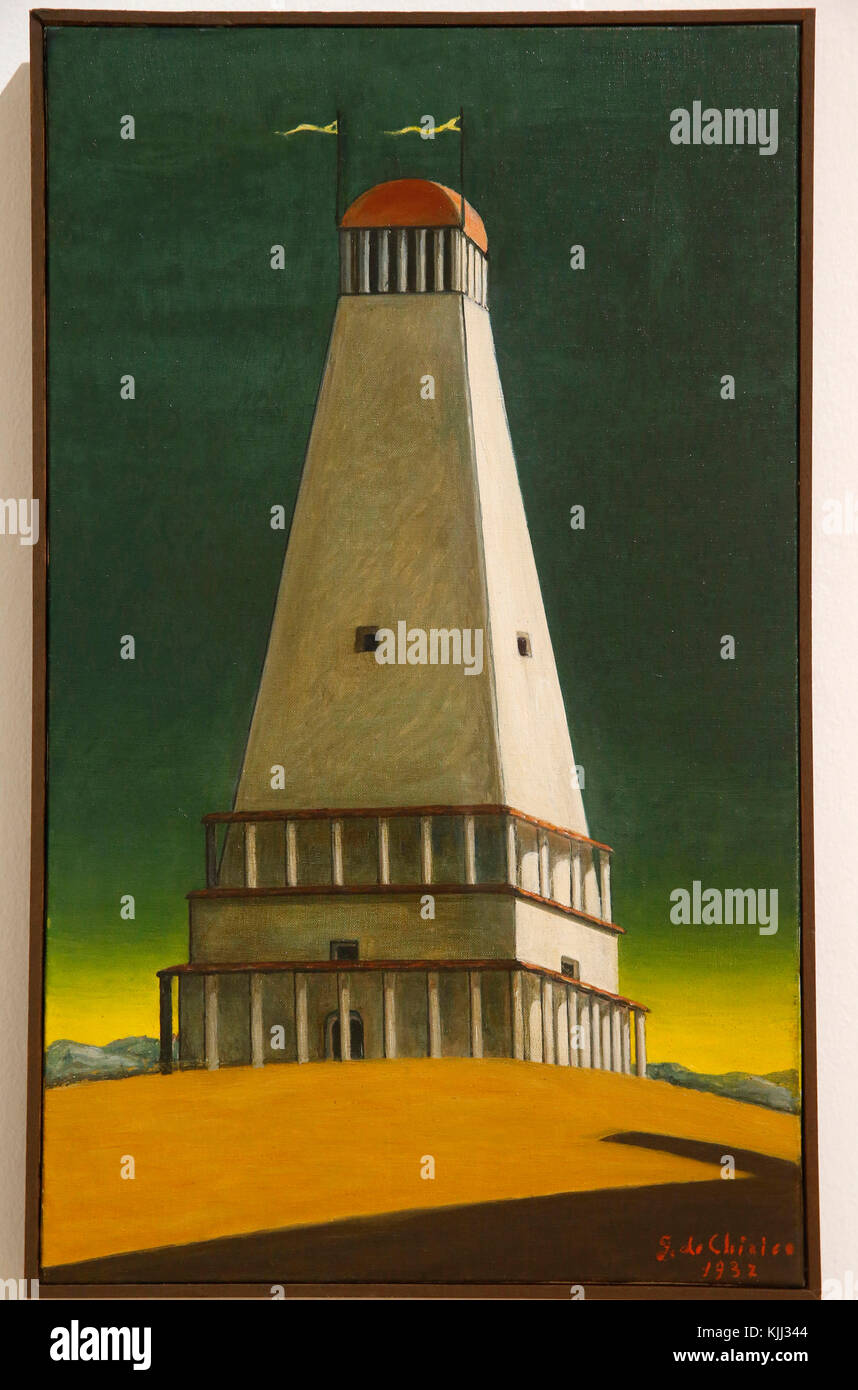 Musée d'Art Moderne, Rome. Giorgio de Chirico. La Torre del silenzio. 1932. Cette image n'est pas tombŽe dans le domaine public. Il faut obligatoir Banque D'Images