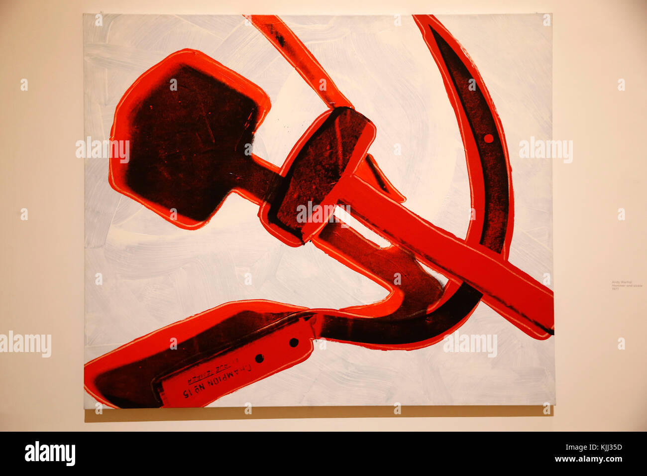 Musée d'Art Moderne, Rome. Andy Warhol. Marteau et la faucille de 1977. Cette image n'est pas tombŽe dans le domaine public. Il faut obligatoirement obtenir Banque D'Images